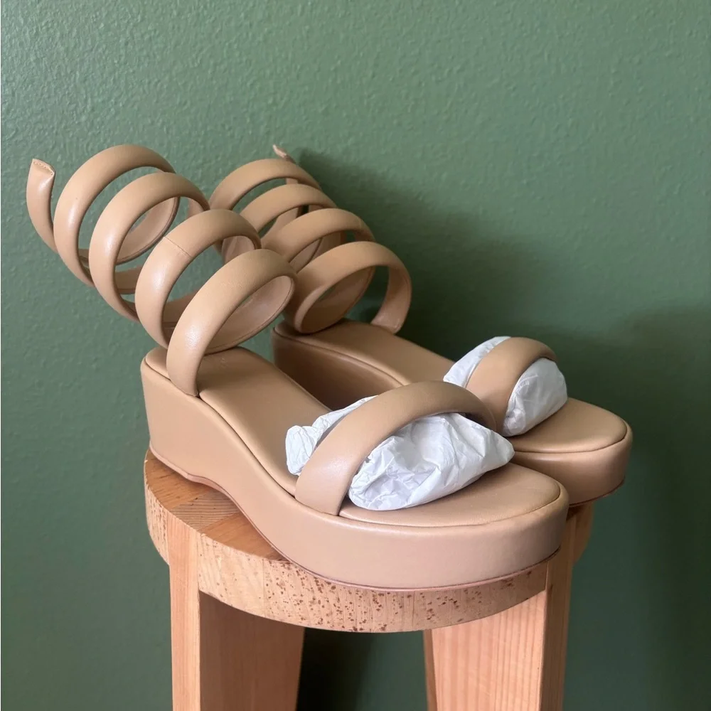 Cult Gaia Gabi Ankle Wrap Sandal Platform Dunes Size 6.5 NEW